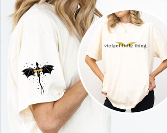 Violent Little Thing Shirt, Dragon Rider Tee, Comfort Colors Basgiath Bookish Shirt, Book Lover Fantasy Reader Gift