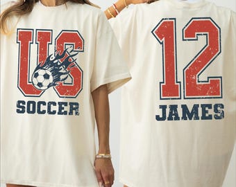 Comfort Colors Custom USA Soccer 2026  Shirt, Soccer Lover Gift, Retro Tournament Tee, Personalized Name and Number