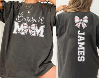 Personalize Baseball Mom Shirt, Baseball Mama Gift Custom Kids Name