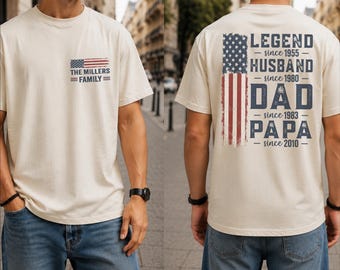 Comfort Colors Legend Husband Dad Papa Shirt, Custom Father's Day Gift With Family Name And Year