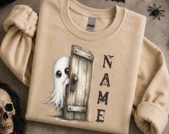 Spooky Ghost Sweatshirt, Custom Name Halloween Gift, Cousin Crew,Boo Crew, Girls Trip, Witch Hoodie