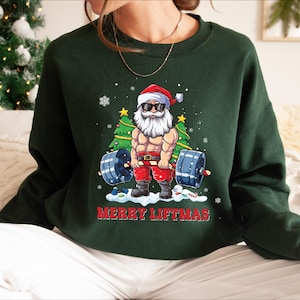 Merry Liftmas Sweatshirt, Christmas Workout Sweatshirt, Man Christmas Sweatshirt, Gym Christmas Sweatshirt, Men Holiday Gift, CRT403