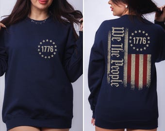 We The People Sweatshirt, 250th America Anniversary Hoodie, Patriotic Sweater with USA Flag