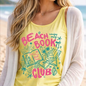 Beach Book Club RAcerback Tank Top, Trending Book Lover Tee, Summer Reading Gift