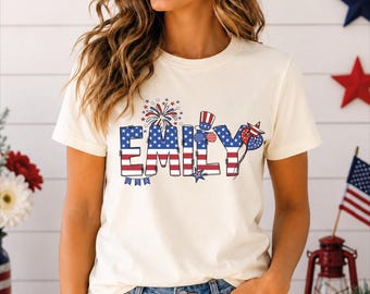 Personalized 4th Of July Shirt,America 250th Anniversary Family Celebration Tee,Patriotic Custom Name Gift