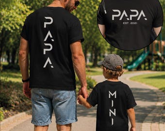 Personalized Papa Mini Shirt, Dad Child Matching Tee, Father's Day Gift, Daddy and Me Apparel