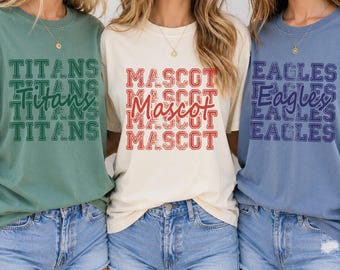 Custom Mascot Shirt, School Spirit Tee, Comfort Colors Game Day Back To School Gift, School Team Logo