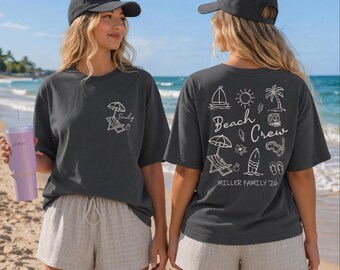 Custom Family Summer Vacation Shirt, Beach Crew Tee, Kids Beach Party Tee, Summer Trip Group Matching