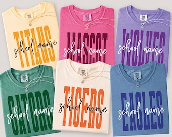Comfort Colors Custom Mascot Shirt, Game Day School Spirit Tee, Back To School Gift, Team Mascot