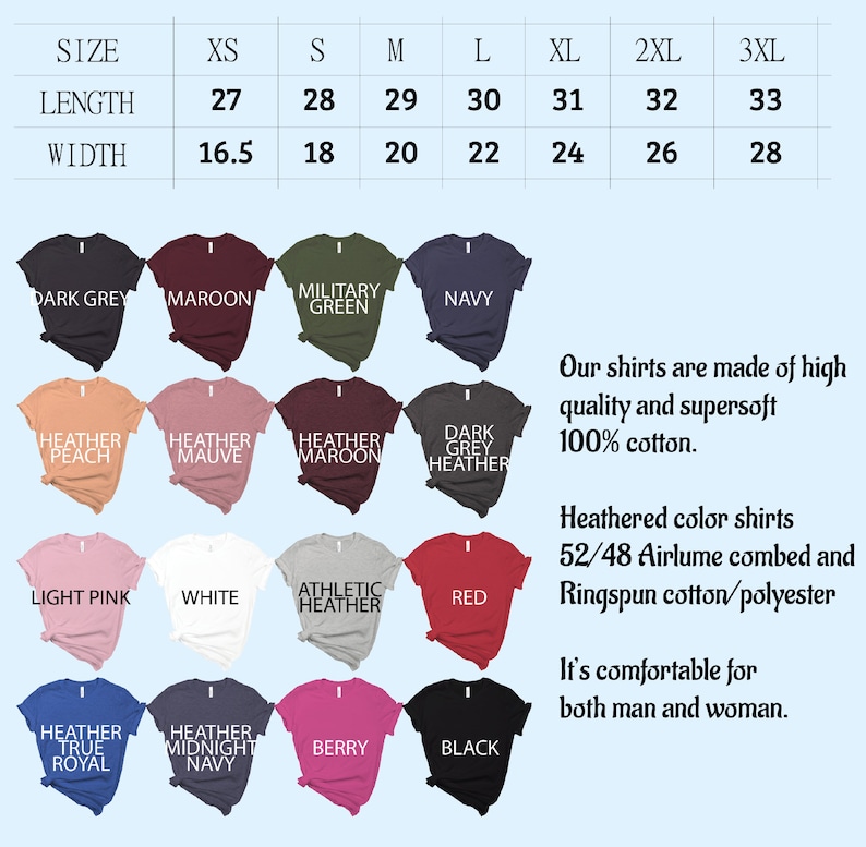 a chart showing the sizes of women's t - shirts