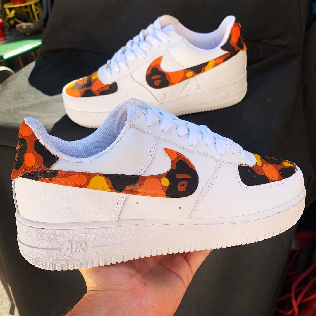 custom air force 1 black and orange