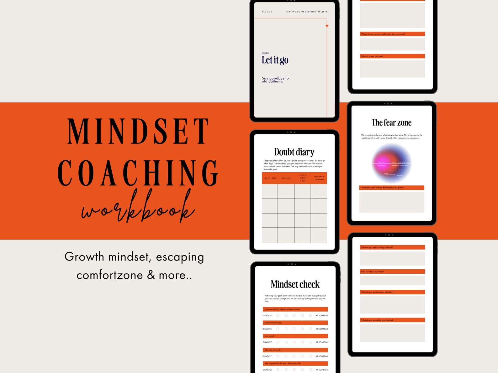Life Coach Worksheets | Growth Mindset | Business Coaching Template ...