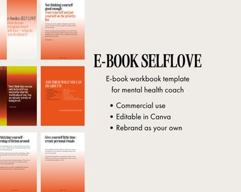 Self Love Workbook | Coaching Worksheet Template Canva | Mindfulness Ebook Workbook Coaching | Canva Template | Lead Magnet Commercial Use
