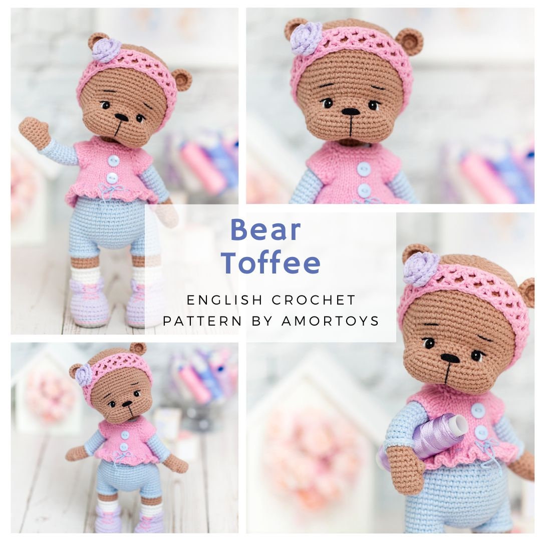 Crochet Bear Toffe, Amigurumi Pattern, Crochet Rabbit, Crochet Toy ...