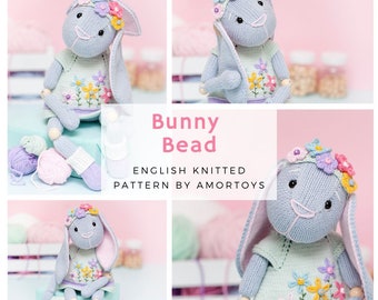 Knitted Bunny pattern, Knitting toy pattern, Knitted toys, Amigurumi rabbit, Amigurumi pattern, Knitted rabbit pattern