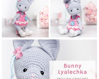 Bunny Lyalechka, Crochet bunny pattern, Amigurumi pattern, Crochet toy pattern, Toy patterns, Amigurumi toys, Amigurumi Bunny