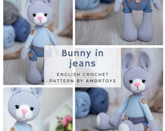 Rabbit crochet pattern, amigurumi pattern, amigurumi bunny