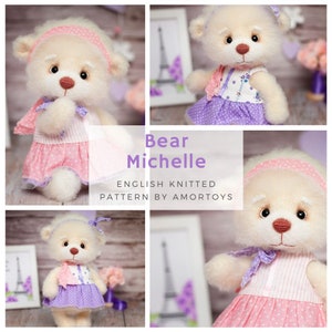 Bär Michelle, Gestricktes Bärenmuster, Amigurumi-Muster, Gestrickter Bär, Gestricktes Spielzeugmuster, Amigurumi-Spielzeug, Spielzeugmuster, Amigurumi-Bär