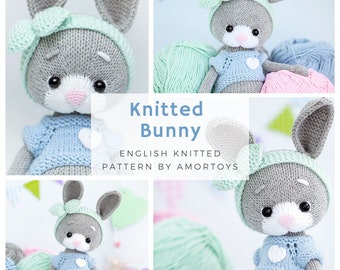 Knitted bunny pattern, Amigurumi pattern, Knitted rabbit, Knitted toy pattern, Amigurumi toys, Toys pattern, Amigurumi Bunny