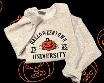 Broderad Halloweentown Gildan-tröja för vuxna