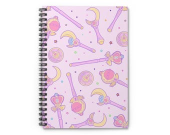 Spiral anteckningsbok, Anime Fan Sailor Girl Journal för skrivande, söt anteckningsbok, linjerad dagbok, skolmaterial, present till studenter