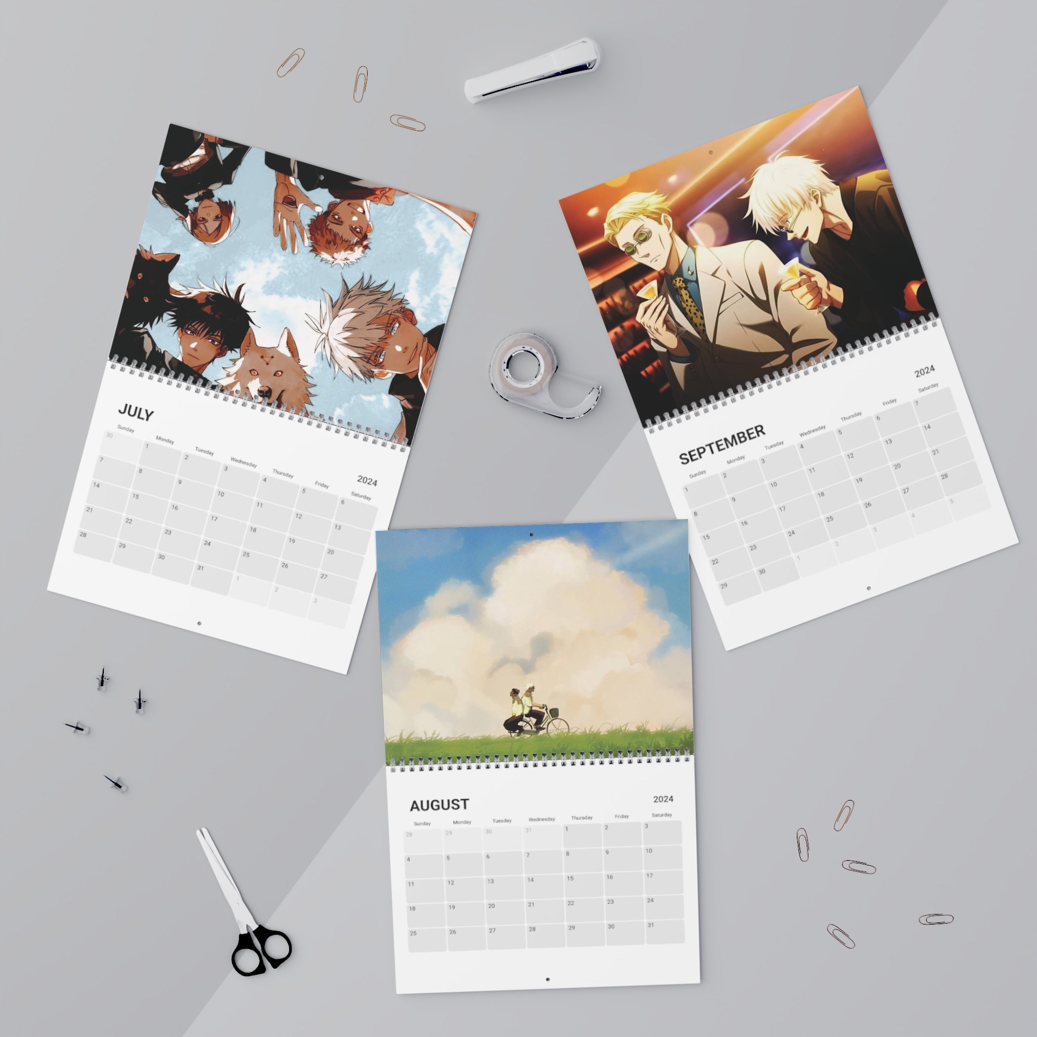 Anime Jujutsu Kaisen 2024 Wall Calendar Gojo Geto Shoko Megumi Itadori