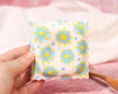 Kawaii Blue Yellow Star Pillow Spoon Rest Cute Ceramic Spoon Holder Whimsical Pottery Spoon Dish Dreamy Kitchen Decor Tea Rest Gift