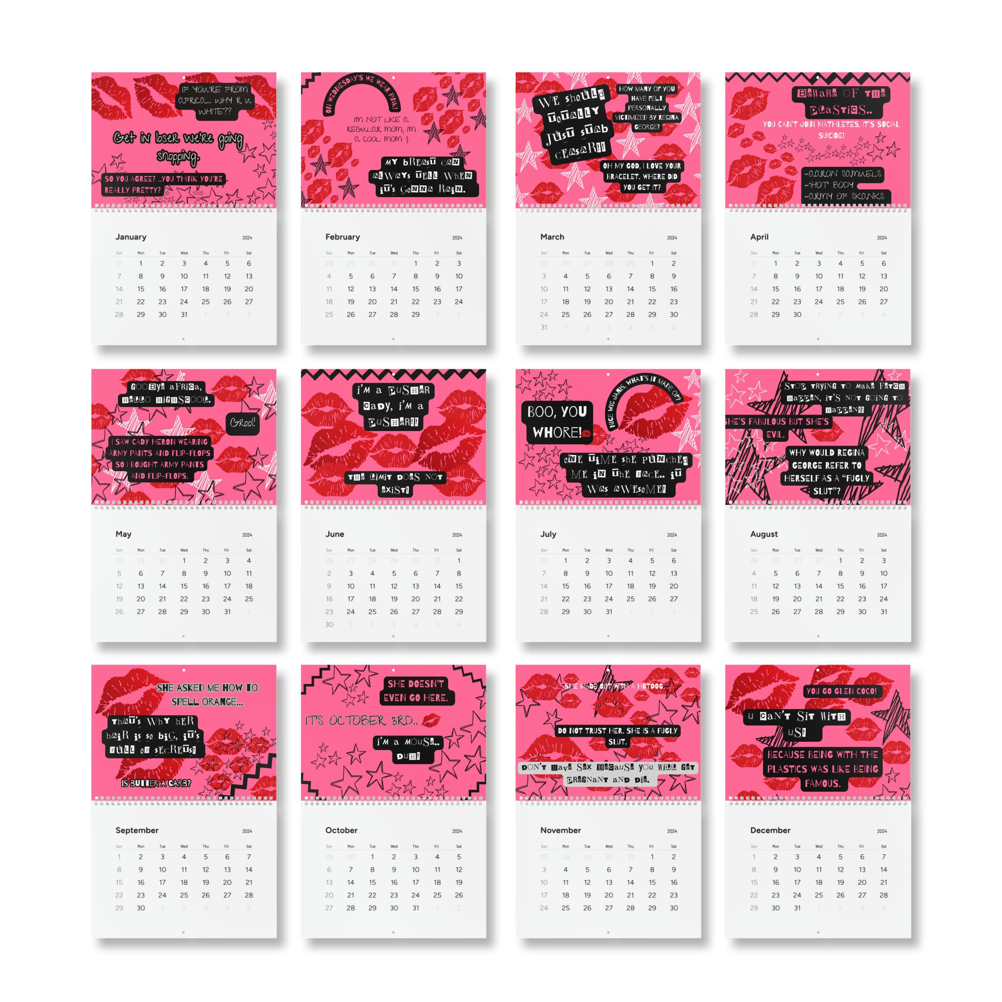 OG Mean Girls Famous Quotes Standard Wall Calendar (2025) sold by