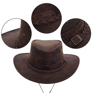 Genuine Leather Cow boy Hat - Classic Western Design | Leather Cowboy hat Genuine Timeless & Durable | Ideal for Rodeos, Outdoors, Fashion