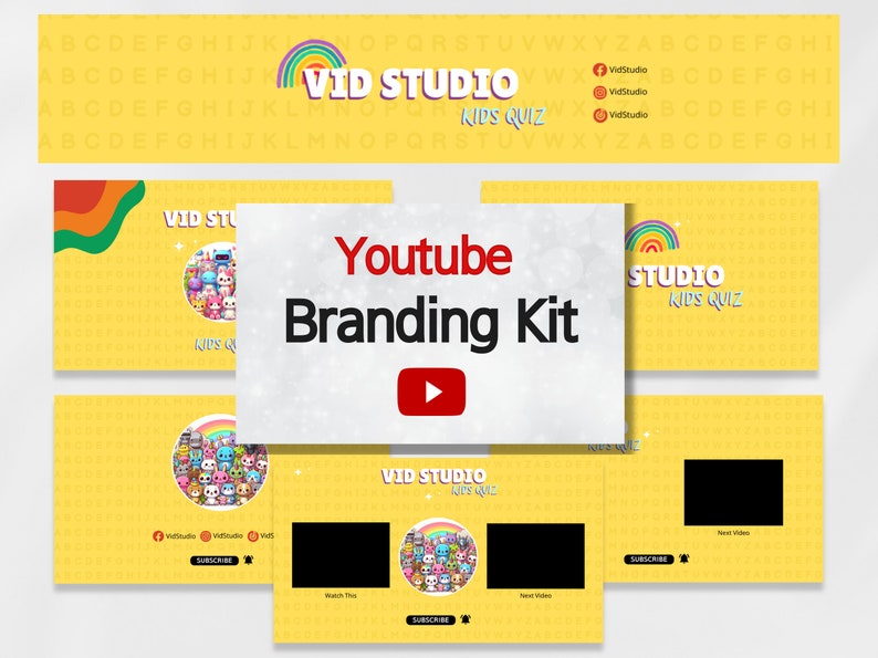 Youtube Branding Kit | Kids Youtube Banner, Intro and Outro Designs ...
