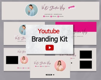 Youtube Branding Kit | Refined Youtube Banner, Intro and Outro Designs - Editable Canva Templates