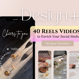 Faceless Social Media Designed Reels Video Bundle | 40 Aesthetic Classy Videos Canva Templates