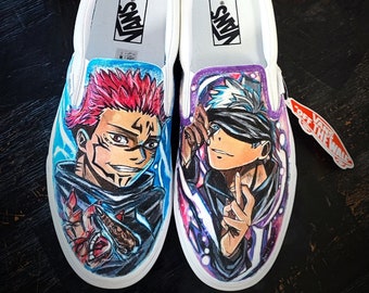 Vans anime shoes custom handmade Jujutsu Kaisen Gojo/Sukuna