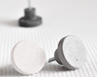 Concrete gray wall hook for organizing and storing clothes | round cement wall hanger