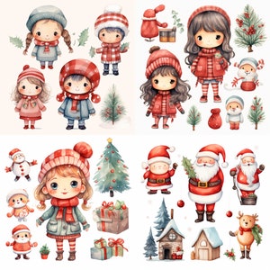 Merry Christmas watercolour clipart