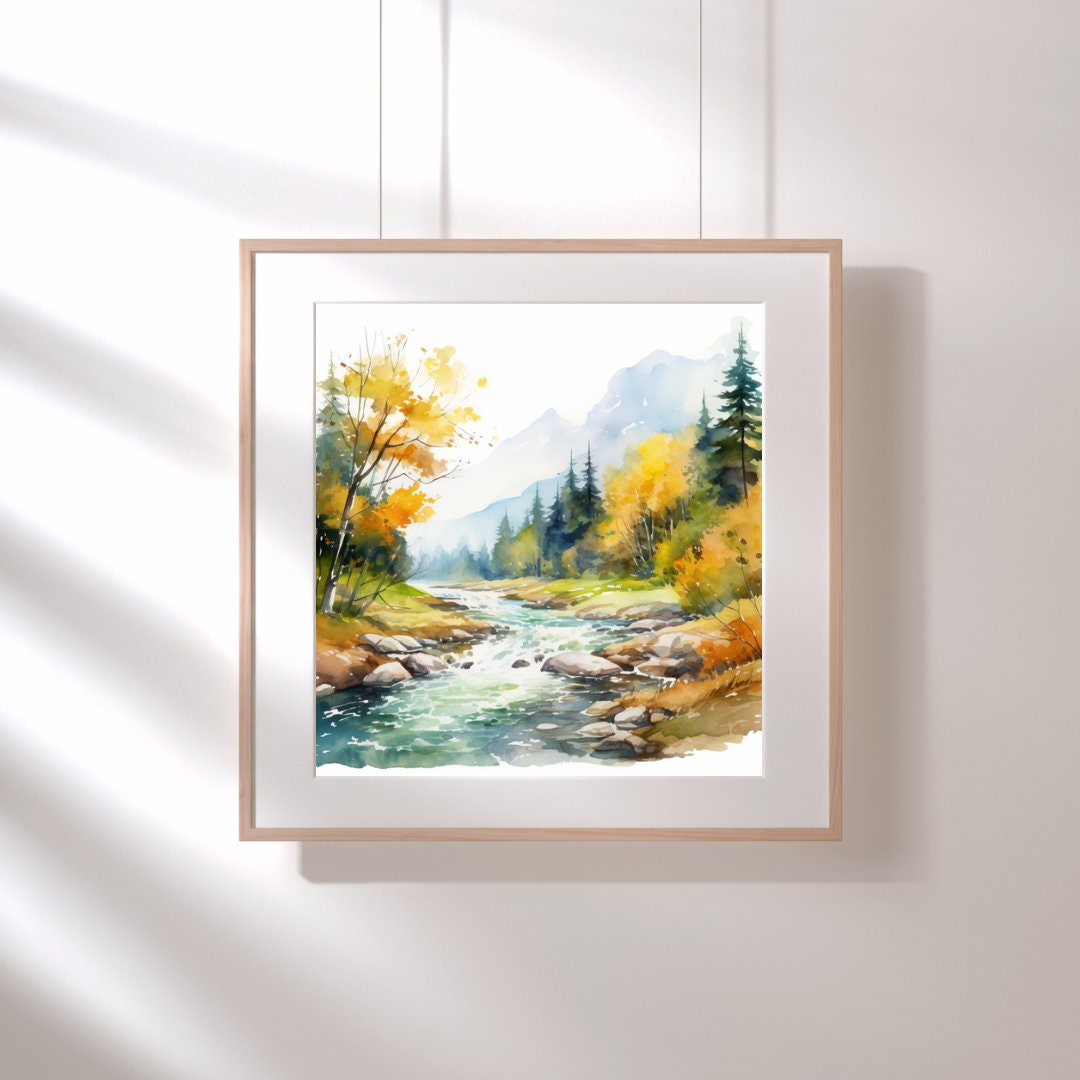 Nature Paintings Watercolor , Printable Wall Art, Digital Download - Etsy