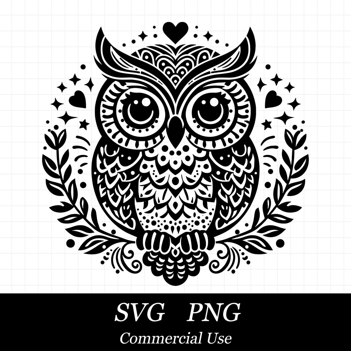 Owl Hearts SVG PNG Cute Owl Svg Bird Svg SVG Files for - Etsy