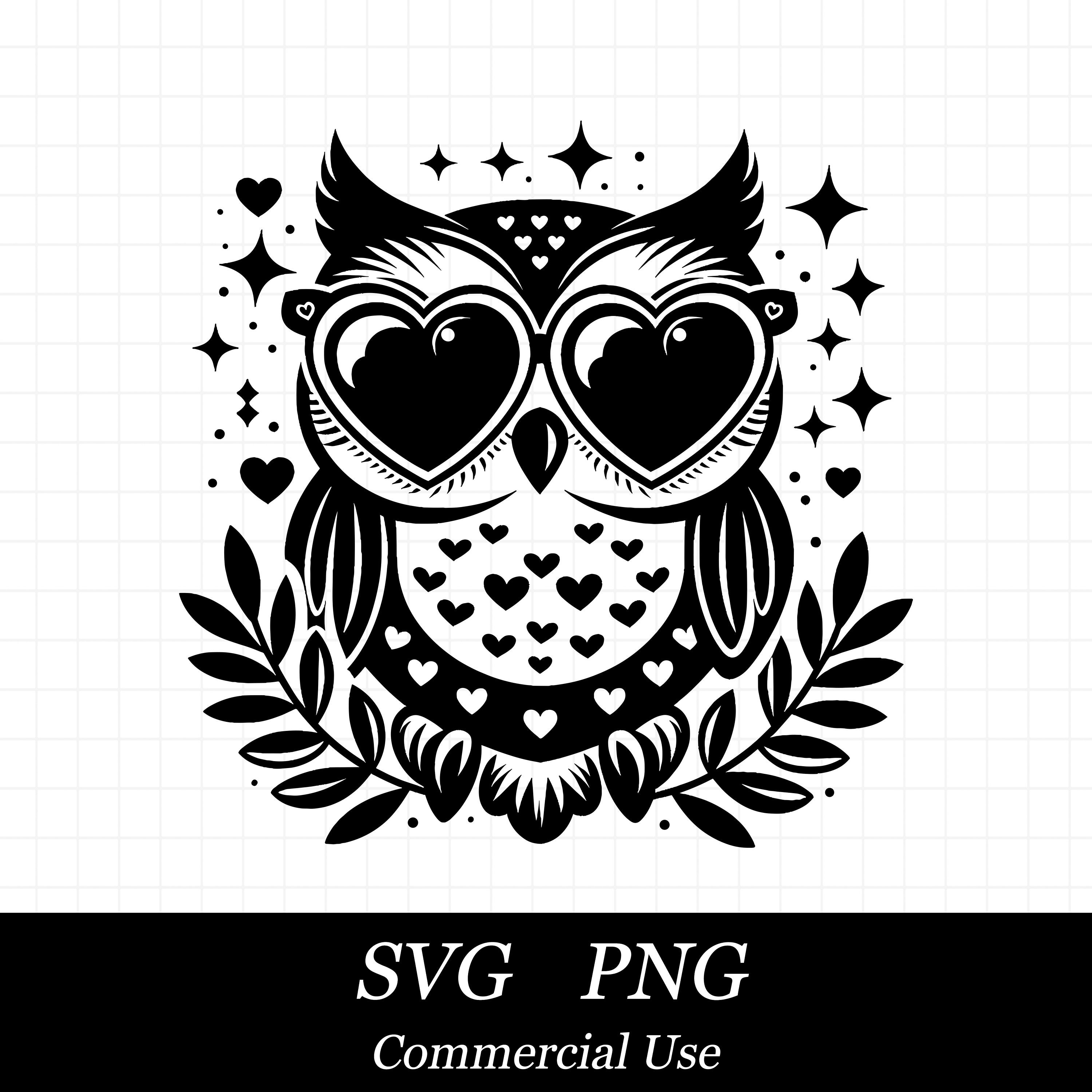 Valentine Owl SVG PNG Valentine Svg Hearts Svg SVG Files For Cricut Commercial Use Instant
