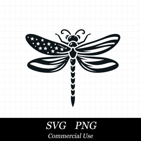 Patriotic Dragonfly SVG, 4th of July Svg, Fourth Of July Svg, SVG Files for Cricut, Commercial Use, Instant Digital Download, July 4th Svg