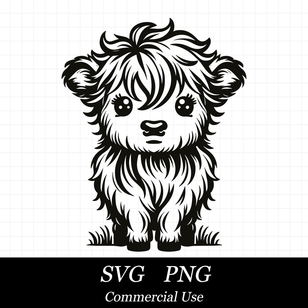 Cute Highland Cow SVG Files for Cricut, Farm Animal Svg, Baby Highland ...