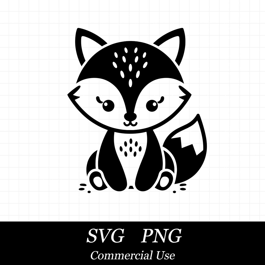 Fox SVG PNG, Cute Fox Svg, Woodland Animal Svg, SVG Files for Cricut