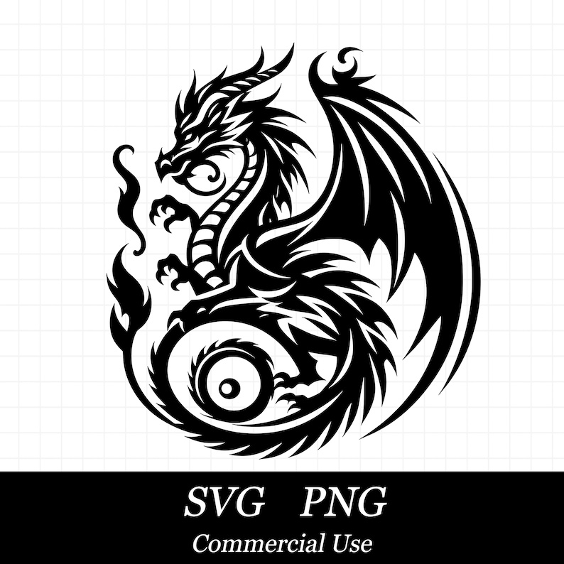 Dragon SVG PNG, Chinese Dragon Svg, Fantasy Svg, SVG Files for Cricut ...