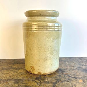 Antique Salt Glazed Stoneware Canning Jar Crock