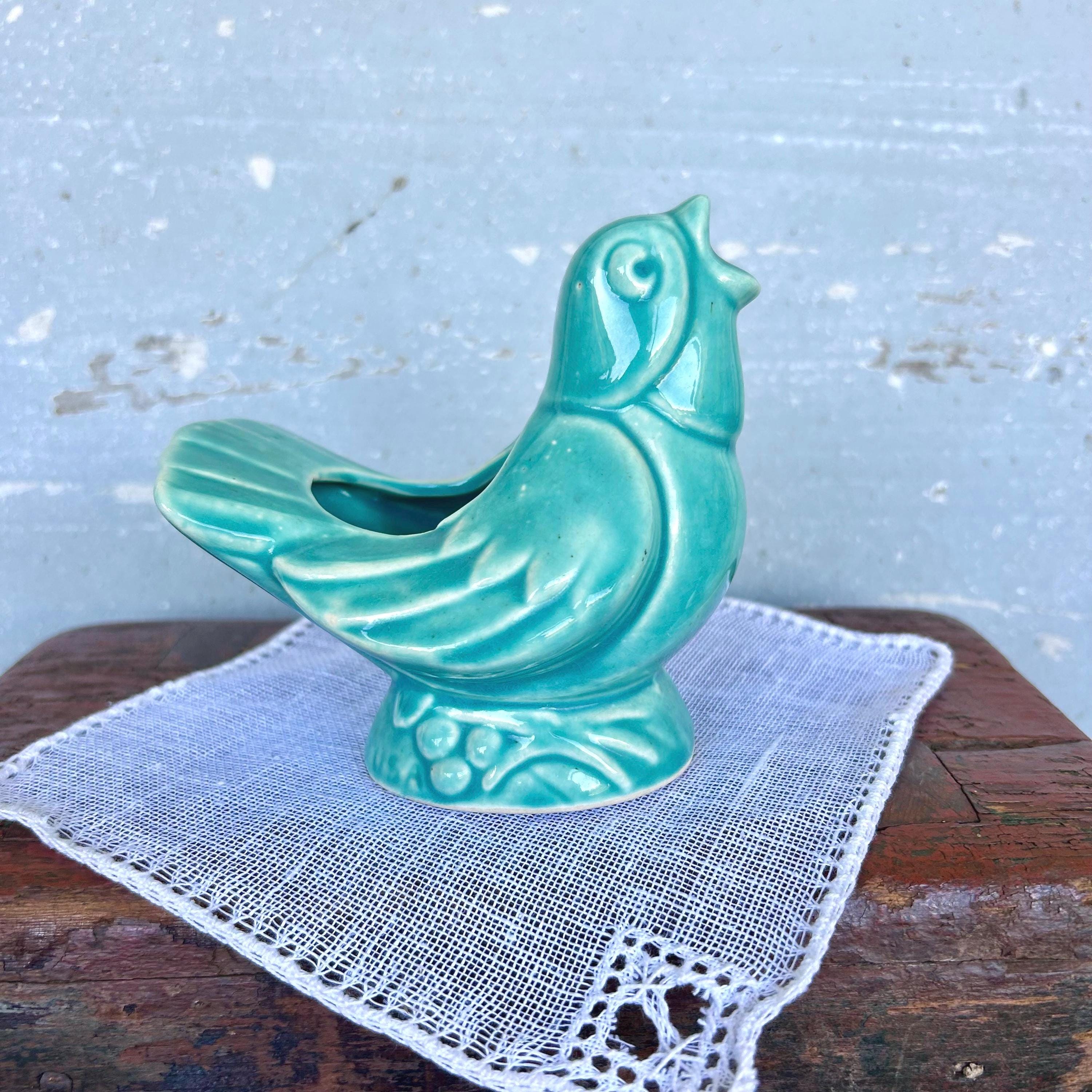 美品Echo Park Pottery Planter Vintage Mccoy Pottery Singing Bird Planter in Turquoise - Etsy
