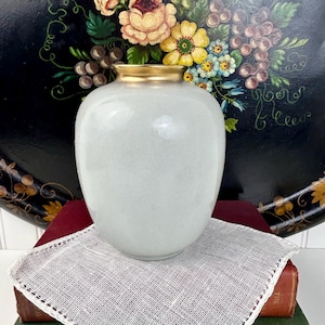 Vintage Keramos Wein Austria Viennese Art Pottery Gilded Blue Grey Vase