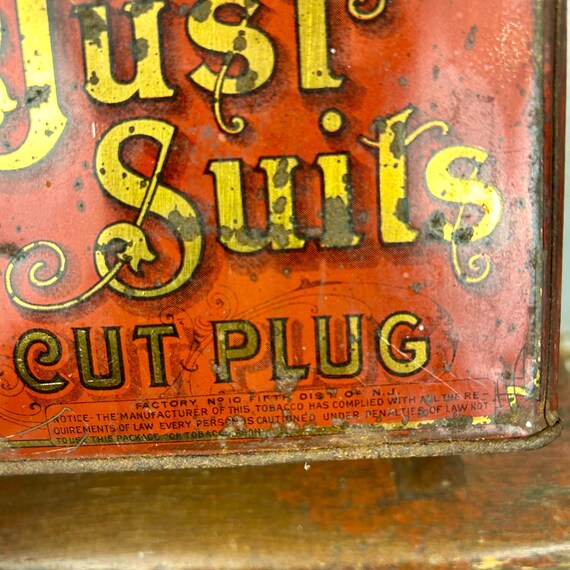 just suits tobacco tin Vintage Advertising Just Suits Tobacco Red Lunchbox Style Tin