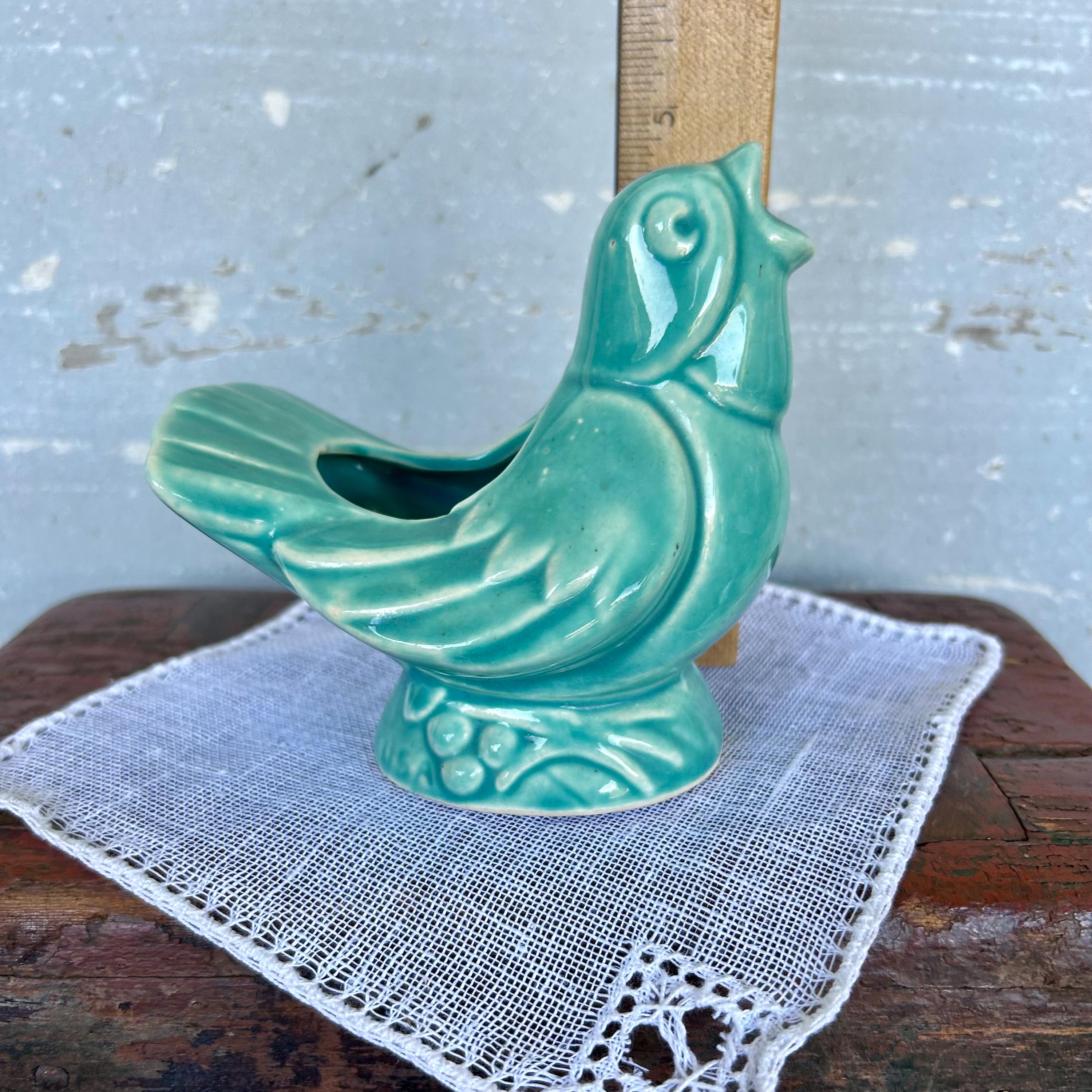 Vintage Mccoy Pottery Singing Bird Planter in Turquoise - Etsy