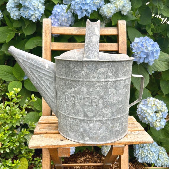 Large Vintage Galvanized Zinc Dover Corporation Double Handled