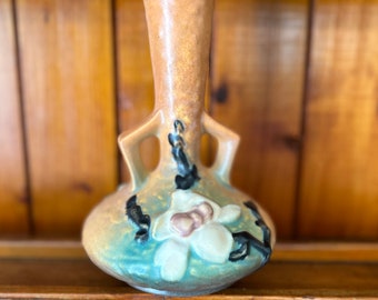 Roseville Magnolia Terracotta 1943 Vintage Art Pottery Ceramic Vase 179-7