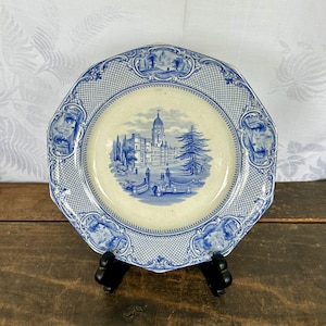 Very Rare 1841 Ridgeway Stafforshire England 10 Sided Plate in University Pattern